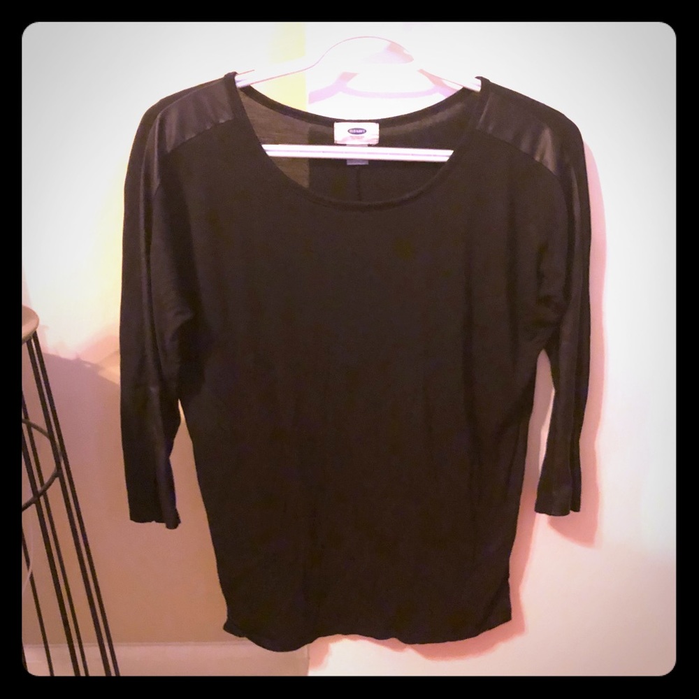 Old Navy Leather Detail 3/4 Sleeve